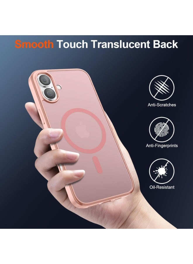 ACLIX Matte Magnetic case for iPhone 16 Plus , High Grade Drop Protection with Shockproof Strip, Translucent Matte Back Phone Case (Sand Pink) - Image 4