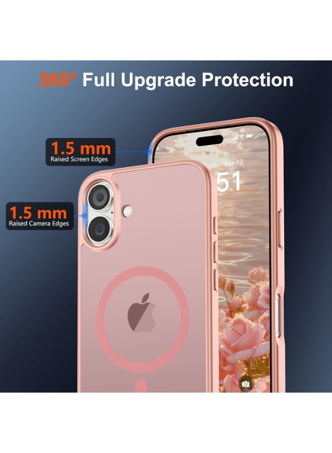 ACLIX Matte Magnetic case for iPhone 16 Plus , High Grade Drop Protection with Shockproof Strip, Translucent Matte Back Phone Case (Sand Pink) - Image 2