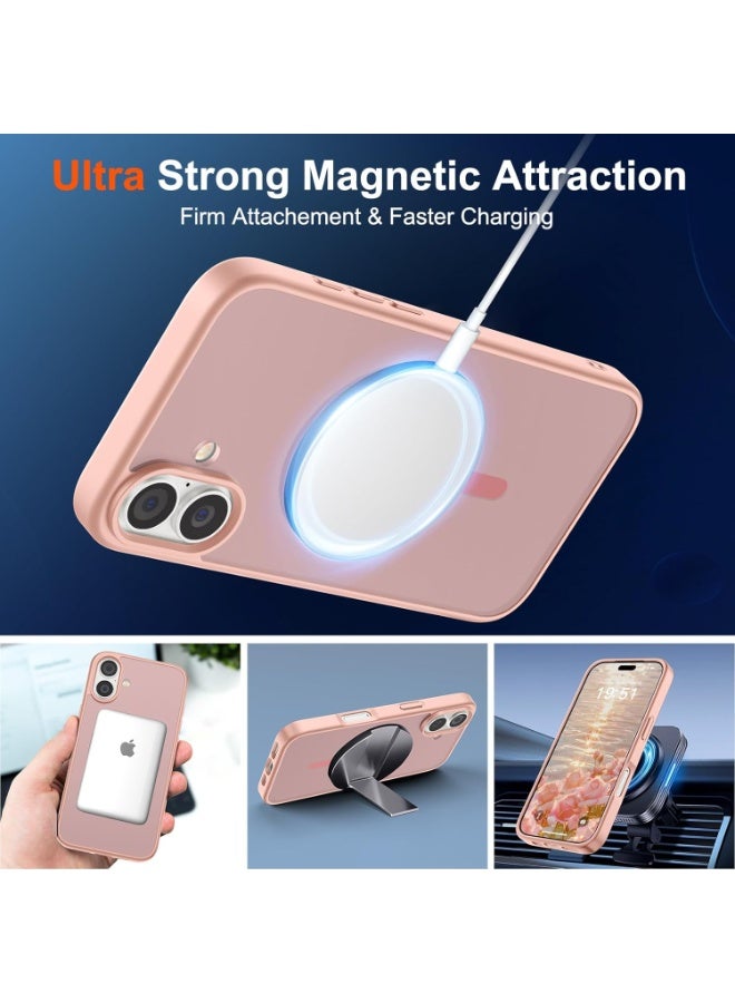 ACLIX Matte Magnetic case for iPhone 16 Plus , High Grade Drop Protection with Shockproof Strip, Translucent Matte Back Phone Case (Sand Pink) - Image 3