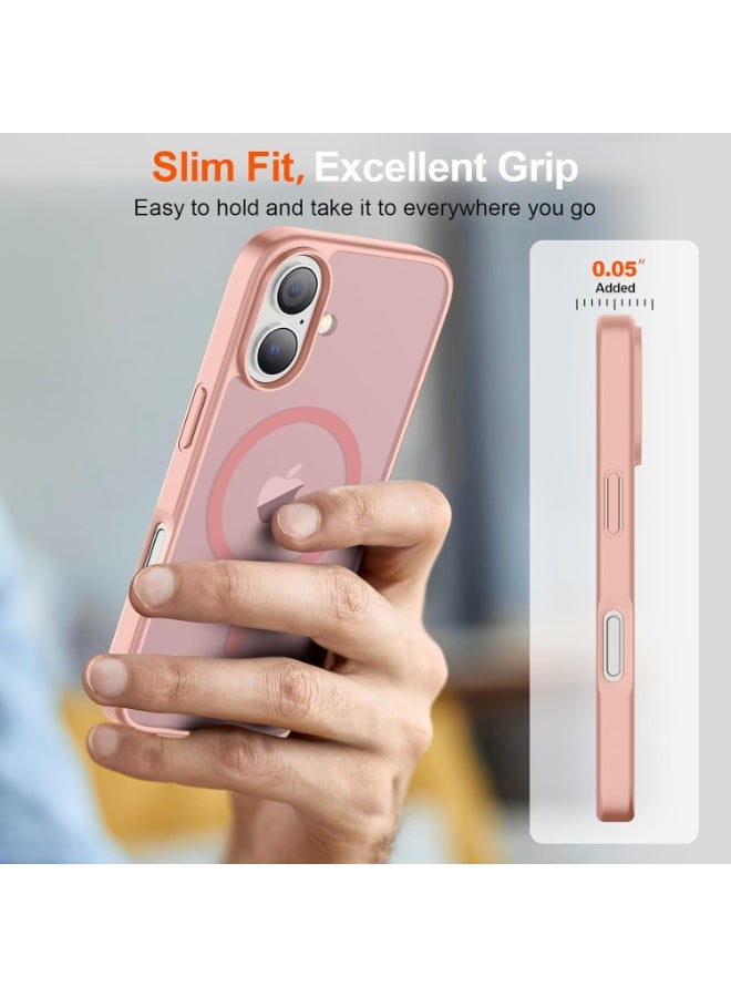 ACLIX Matte Magnetic case for iPhone 16 Plus , High Grade Drop Protection with Shockproof Strip, Translucent Matte Back Phone Case (Sand Pink) - Image 5