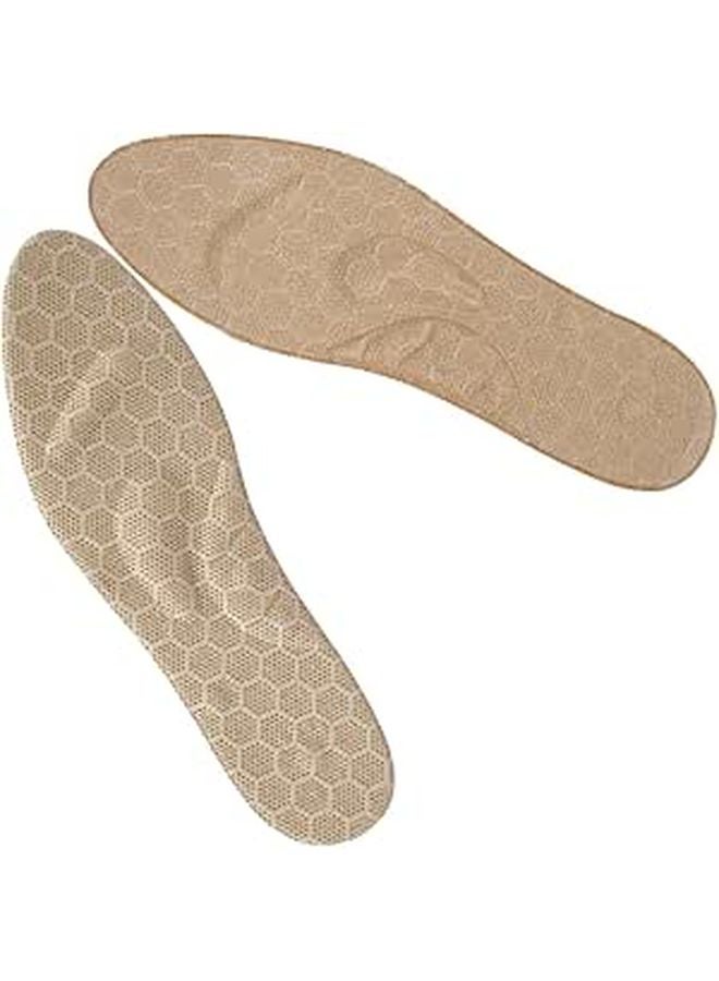 Shock Absorbing Gel Massage Insoles Self Adhesive Cuttable For Men Women Khaki Large Size 47 50 - Image 1