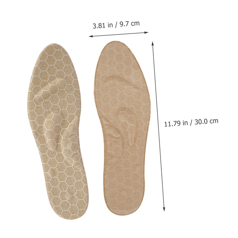 Shock Absorbing Gel Massage Insoles Self Adhesive Cuttable For Men Women Khaki Large Size 47 50 - Image 3