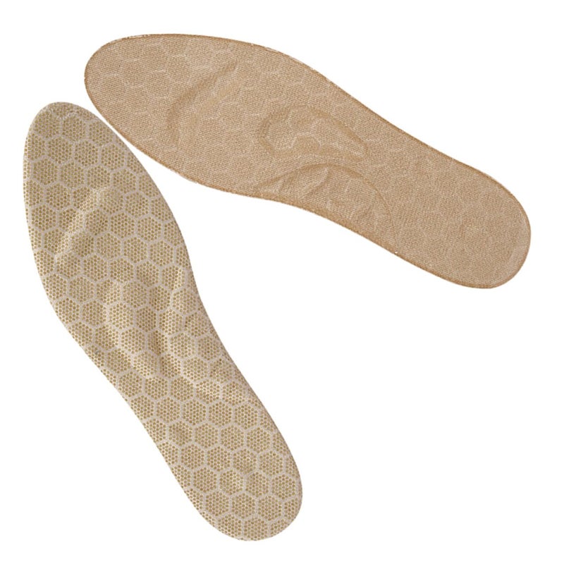 Shock Absorbing Gel Massage Insoles Self Adhesive Cuttable For Men Women Khaki Large Size 47 50 - Image 2
