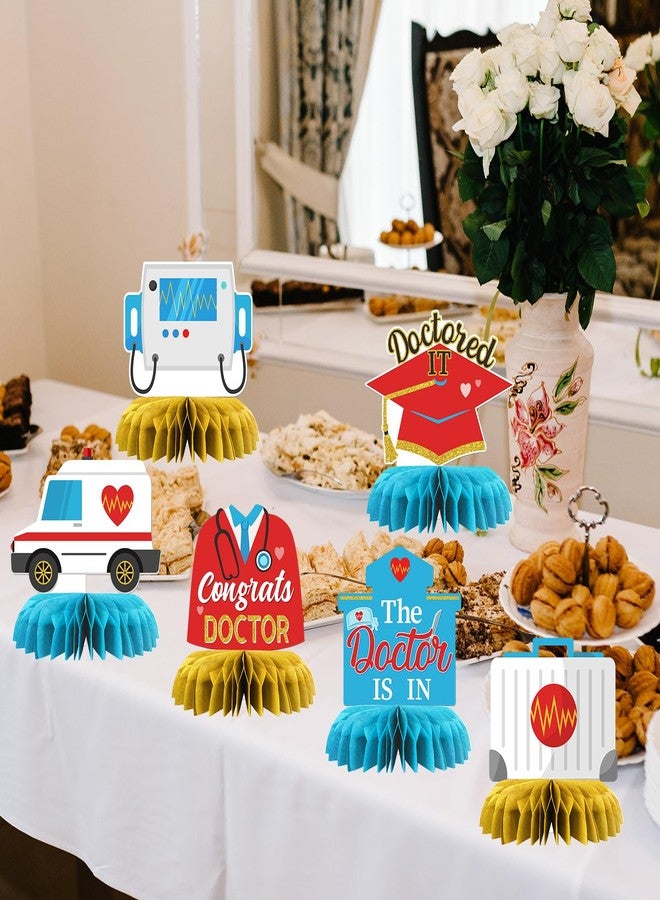 INNORU Congrats Doctor Table Honeycomb Centerpieces, Doctor Graduation Party Table Toppers Med School Graduation Decoration Supplies Medical Theme Table Centerpieces 9 PCS - Image 5