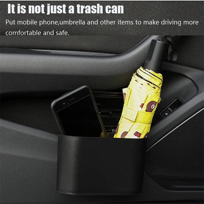 Tulsondai All consumer tier purchase options Car Trash Can with Lid, Mini Universal Vehicle Mini Leakproof Garbage Can Bin with 30pcs Trash Bags，Waterproof Car Bin for Front Back Seat Accessories for Auto Office Home(Black) Hot & cold climate compatible - Image 3