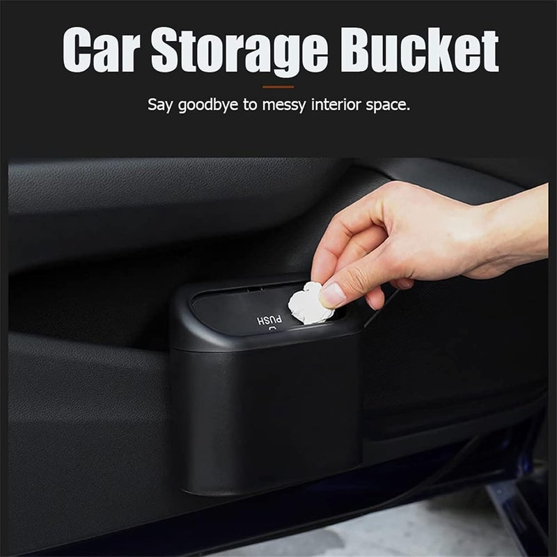 Tulsondai All consumer tier purchase options Car Trash Can with Lid, Mini Universal Vehicle Mini Leakproof Garbage Can Bin with 30pcs Trash Bags，Waterproof Car Bin for Front Back Seat Accessories for Auto Office Home(Black) Hot & cold climate compatible - Image 2