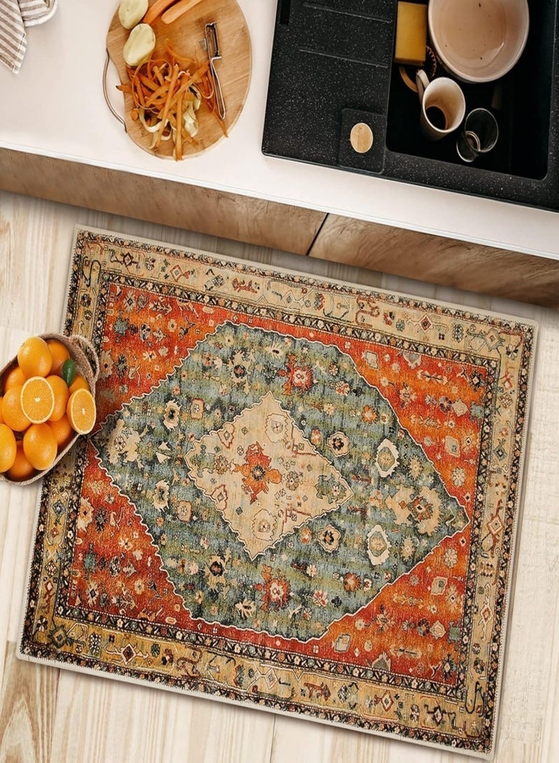 سجادة صغيرة، 40x60 سم سجاد قابل للغسل للمدخل سجاد صغير سجادة متهالكة سجادة أرضية مانعة للانزلاق للغرف الداخلية غرفة النوم المطبخ غرفة المعيشة - Image 3
