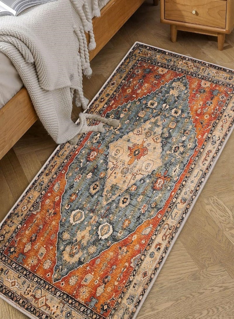 سجادة صغيرة، 40x60 سم سجاد قابل للغسل للمدخل سجاد صغير سجادة متهالكة سجادة أرضية مانعة للانزلاق للغرف الداخلية غرفة النوم المطبخ غرفة المعيشة - Image 2