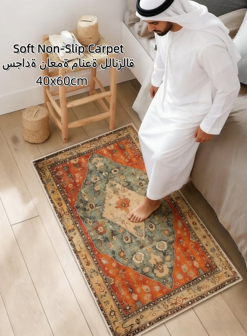 سجادة صغيرة، 40x60 سم سجاد قابل للغسل للمدخل سجاد صغير سجادة متهالكة سجادة أرضية مانعة للانزلاق للغرف الداخلية غرفة النوم المطبخ غرفة المعيشة - Image 1