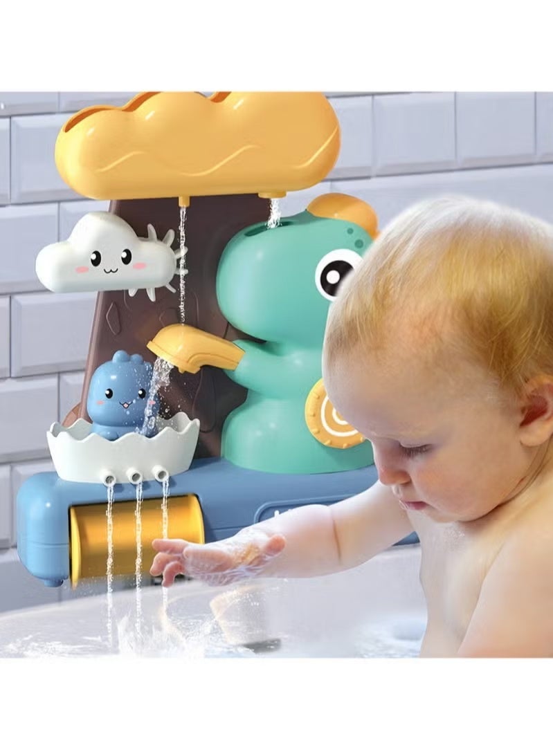 Baby bath toys, Dinosaur Baby Bath Toy, Toddler Bathtub Toys, Kids Shower Toy, Wall-Mount Bathtub Waterfall Play Set with Splash Water Sprayer, Birthday Gifts, Interactive Bathroom Activity Center for Toddlers Boys Girls - Image 3