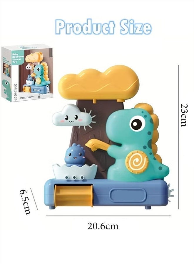 Baby bath toys, Dinosaur Baby Bath Toy, Toddler Bathtub Toys, Kids Shower Toy, Wall-Mount Bathtub Waterfall Play Set with Splash Water Sprayer, Birthday Gifts, Interactive Bathroom Activity Center for Toddlers Boys Girls - Image 2