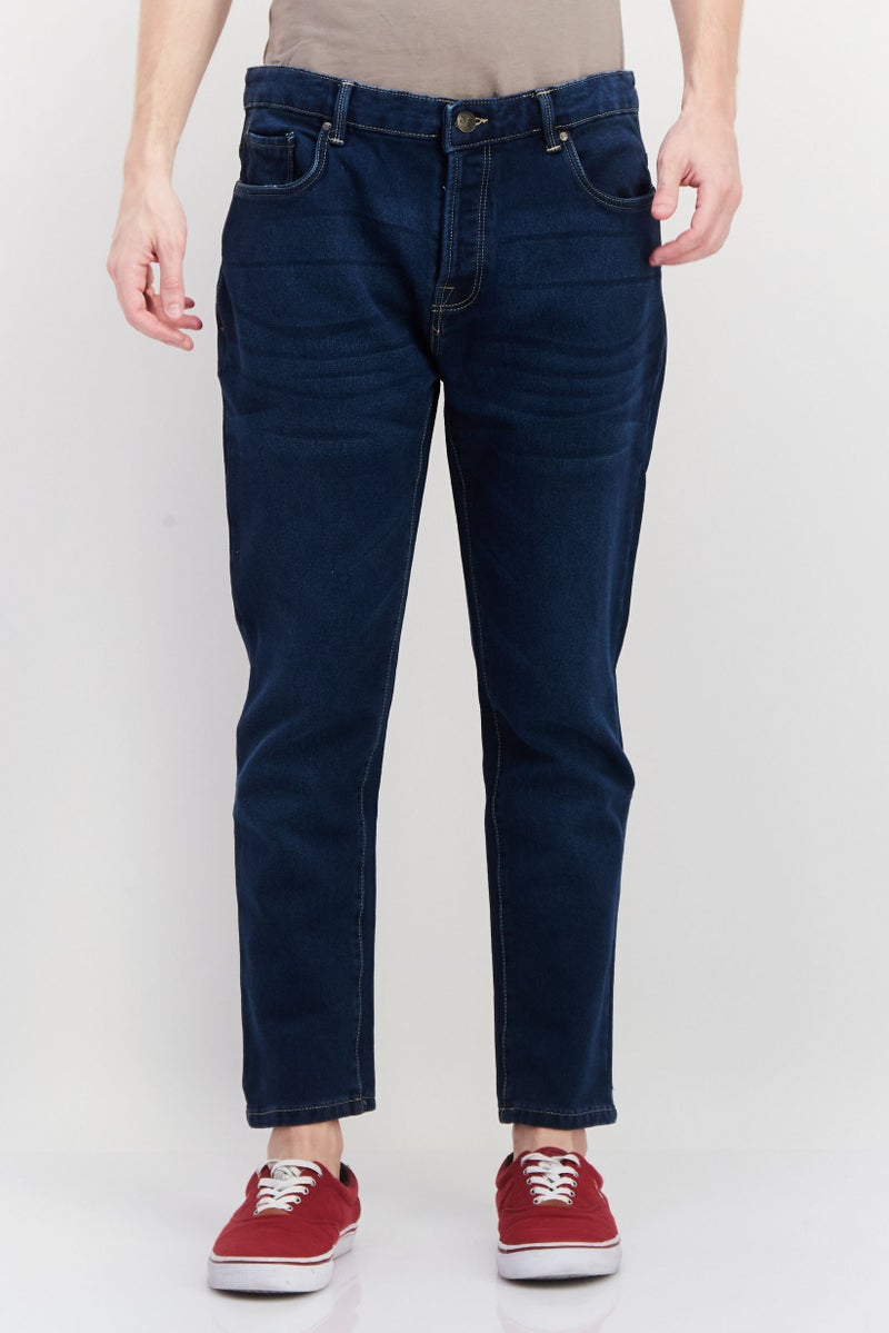 CROSSHATCH جينز ضيق للرجال، مغسول وقابل للتمدد، أزرق - Image 1