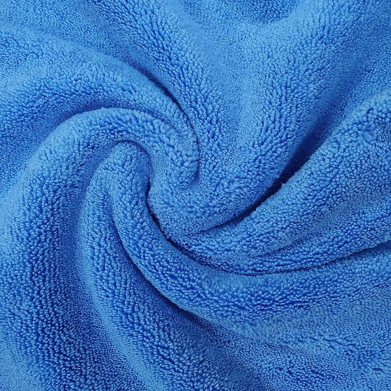 SOFTSPUN Microfiber High Loop Cleaning Cloths 40x60 cms 5 pcs Towel Set 380 GSM Sky Blue Highly Absorbent Lint and Streak Free MultiPurpose Wash Cloth for Kitchen Window Silverware - Image 3