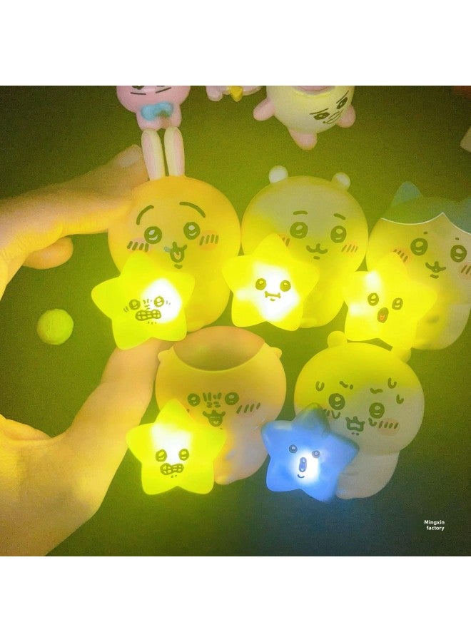 Japanese Chiikawa And Stars Light Jiyika Wow Star Light Glow Usaki Small Eight Doll Ornaments-Color:Sleeping Self-mocking Bear [full Set Of 4] No Repeating-Specifications:Motherland Version [color Box] Non-returnable And Non-exchangeable After Unpacking