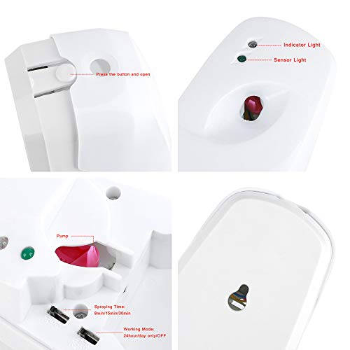 Chneeu Automatic Air Freshener Dispenser Bathroom Timed Air Freshener Spray Wall Mounted Automatic Scent Dispenser for Home Room Offices Schools Restaurants Hotels Public Toilet White - Image 3
