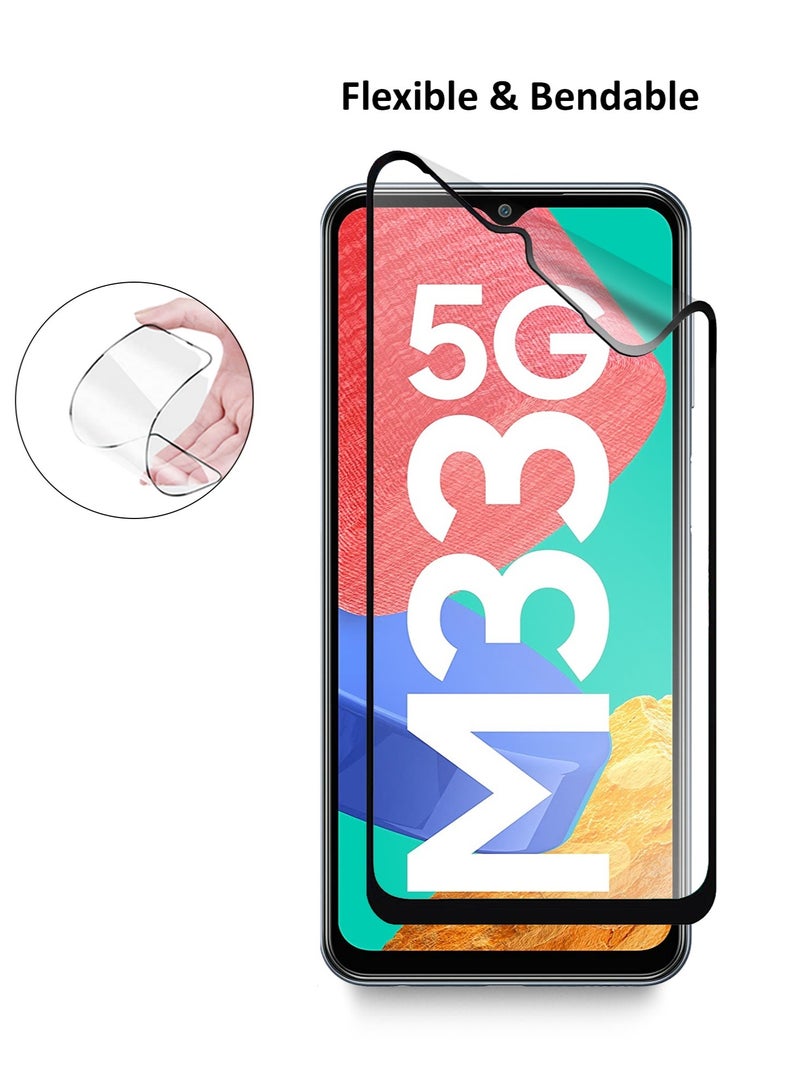 دبليو تيك سامسونج جالاكسي M33 5G 6.6 بوصة واقي شاشة سيراميك غير لامع بتغطية كاملة (MSCNMN) - شفاف / أسود - Image 2