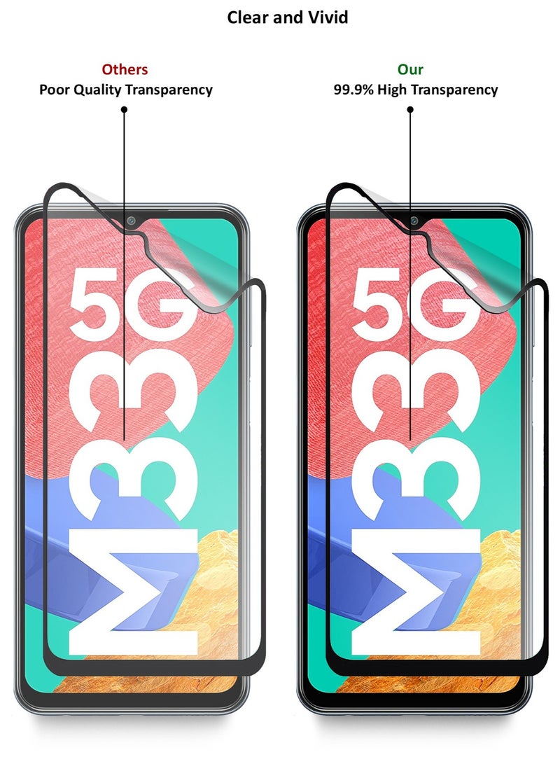 دبليو تيك سامسونج جالاكسي M33 5G 6.6 بوصة واقي شاشة سيراميك غير لامع بتغطية كاملة (MSCNMN) - شفاف / أسود - Image 3