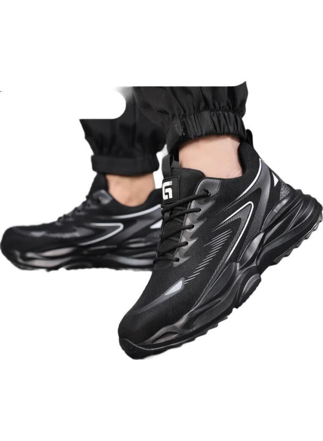 JUNBU Men'S Summer Breathable Steel Toe Anti-Smashing Anti-Piercing Ultra-Light Safety Work Shoes F118Bk 44 - Image 3
