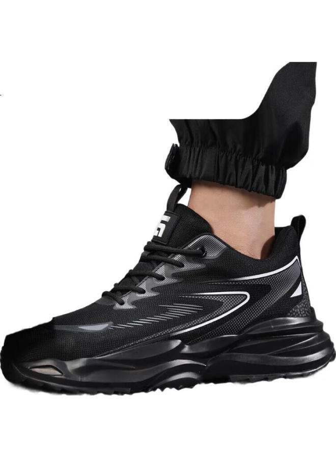 JUNBU Men'S Summer Breathable Steel Toe Anti-Smashing Anti-Piercing Ultra-Light Safety Work Shoes F118Bk 44 - Image 2