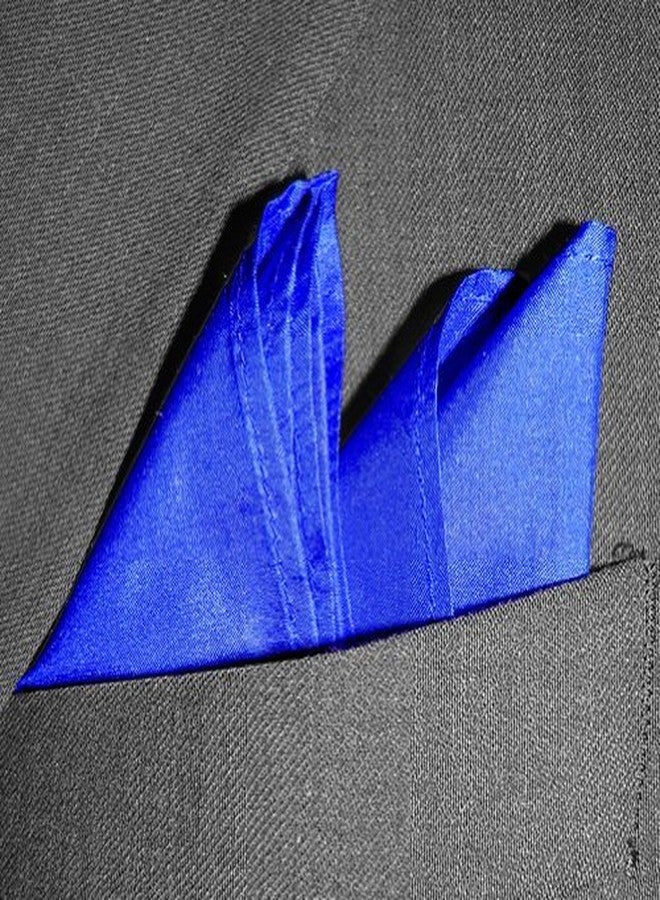 Royal Silk Fine Royal Blue 100% Silk Pocket Square Full-Sized 16"x16" - Image 3