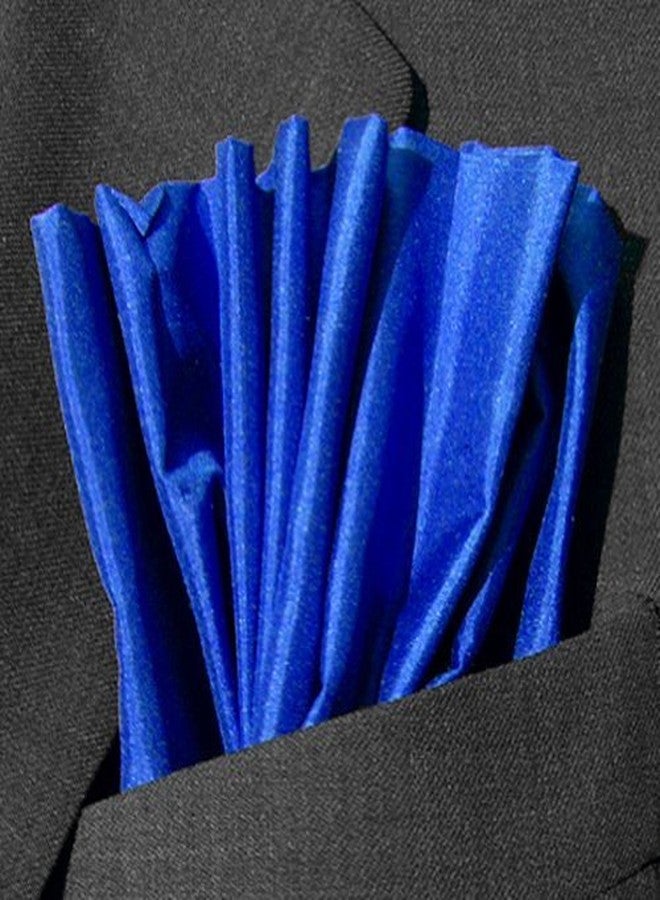 Royal Silk Fine Royal Blue 100% Silk Pocket Square Full-Sized 16"x16" - Image 2