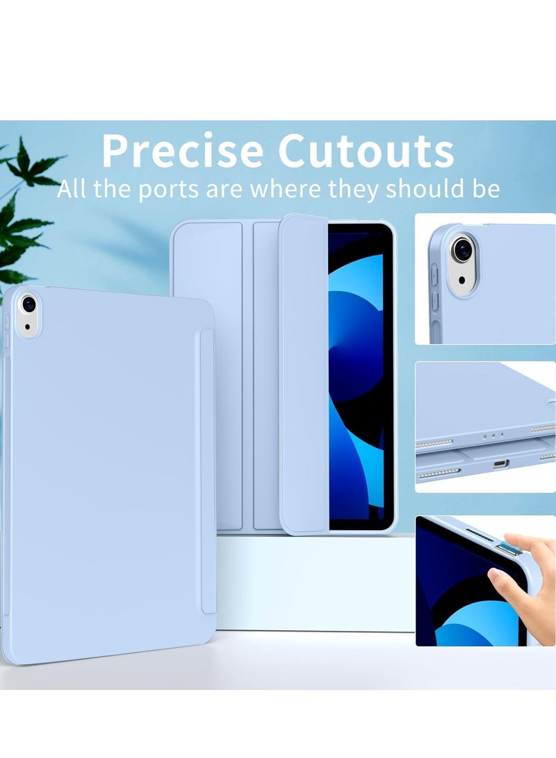 ELTRAZONE Case for iPad Air 11 Inch M2 2024, iPad Air 5th/4th Gen (10.9 Inch, 2022/2020) – Lightweight Thin Soft TPU Back Protective Case with Auto Sleep/Wake, Smart Folio Cover Light Blue - Image 2