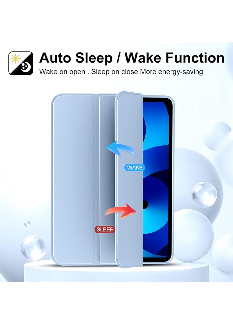 ELTRAZONE Case for iPad Air 11 Inch M2 2024, iPad Air 5th/4th Gen (10.9 Inch, 2022/2020) – Lightweight Thin Soft TPU Back Protective Case with Auto Sleep/Wake, Smart Folio Cover Light Blue - Image 3