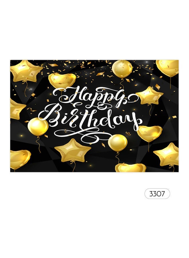 NIBEMINENT Backdrop Birthday Photography Background Cloth Black/Golden - Image 1