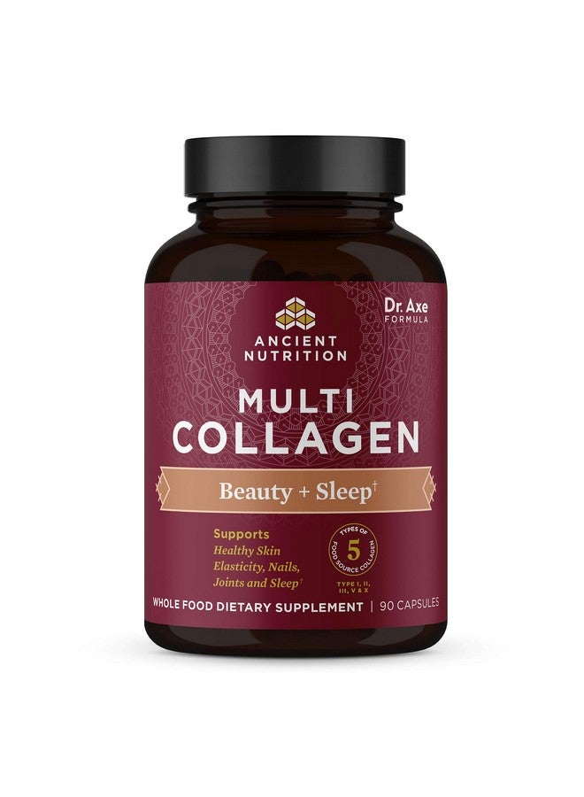 Ancient Nutrition حبوب الكولاجين للشعر والبشرة والأظافر الجمال + النوم 90 حبة مكمل كولاجين + مغنيسيوم يدعم البشرة والأظافر النوم صديق باليو وكيتو خالي من الغلوتين - Image 2