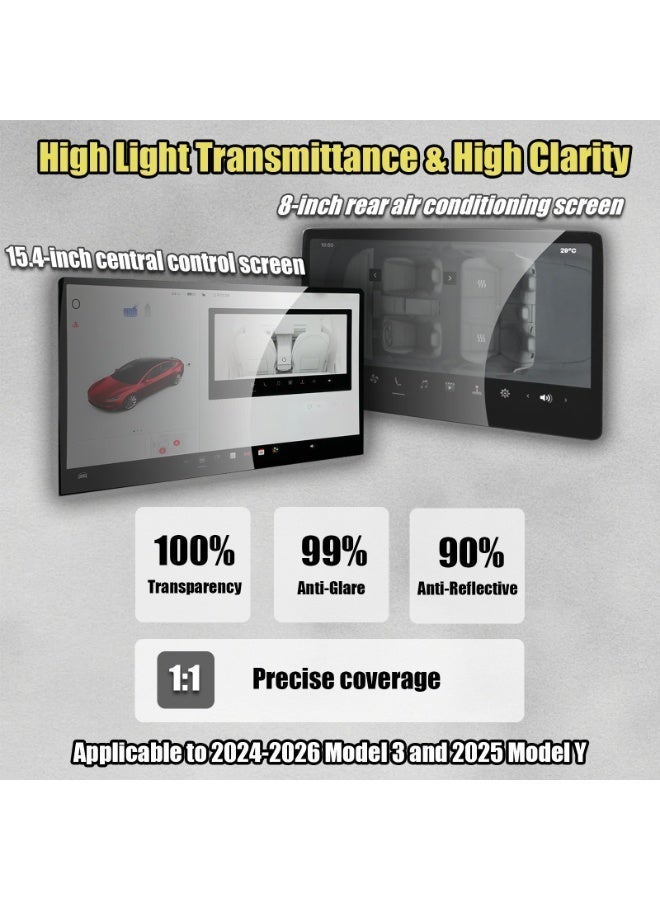 CHIYLE Screen Protector with Install Tool for Tesla Model Y 2025 Juniper（Not Fit 2026 Model Y） & 2024-2026 Model 3 Highland - Tempered Glass Full Coverage for Center Display and Rear Screen, Tesla Model Y Juniper accessories, Tesla Model Y accessories 2025, Tesla Model 3 accessories 2024, Tesla Model 3 accessories 2025, Tesla Model 3 accessories 2026, Tesla Model 3 Highland accessories. - Image 4