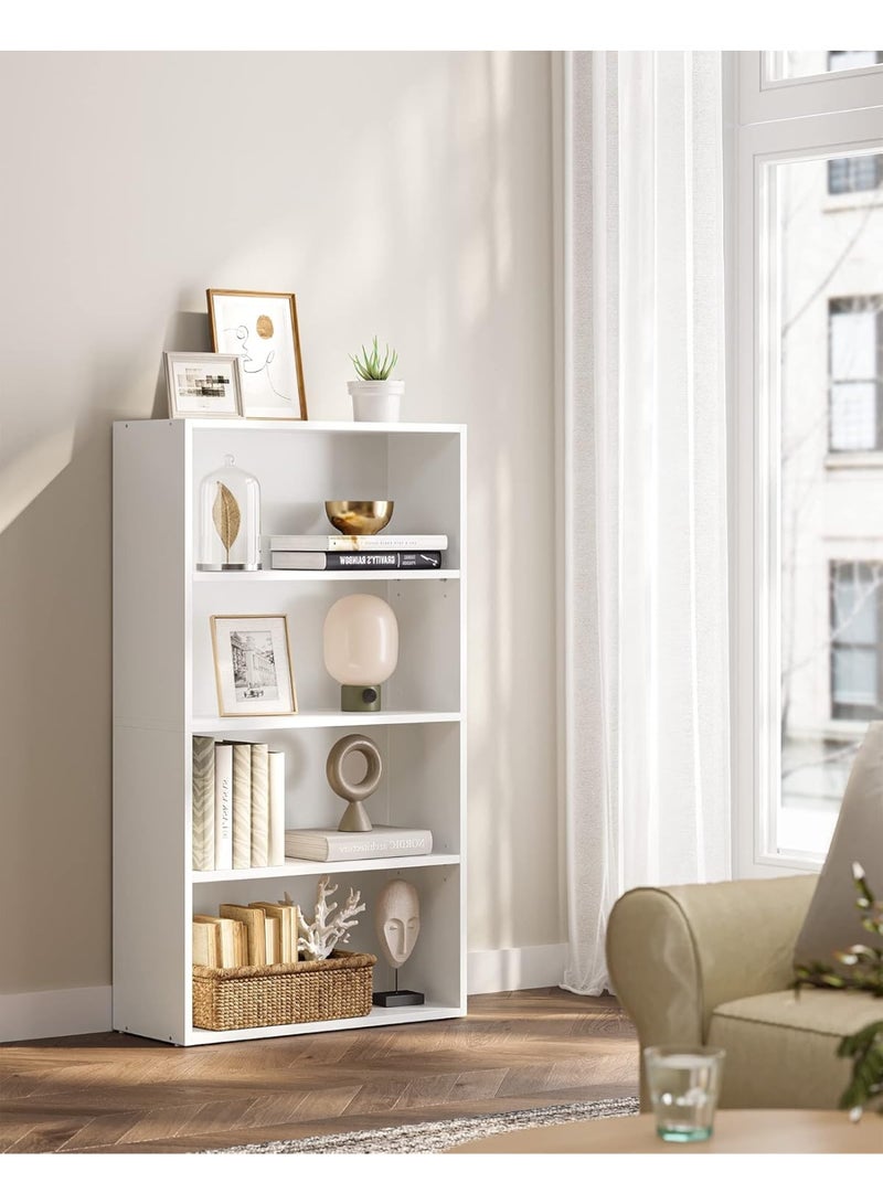 Chulovs 4 Tier Bookshelves and Bookcases bookshelf Floor Standing Display Storage Shelves 108cm Tall Bookcase Home Decor Furniture for Home Office, Living Room, Bed Room, Floor Standing Unit - Image 2