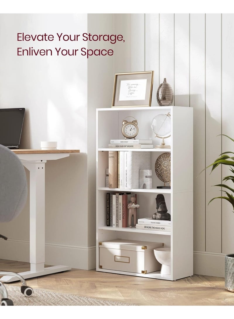 Chulovs 4 Tier Bookshelves and Bookcases bookshelf Floor Standing Display Storage Shelves 108cm Tall Bookcase Home Decor Furniture for Home Office, Living Room, Bed Room, Floor Standing Unit - Image 4