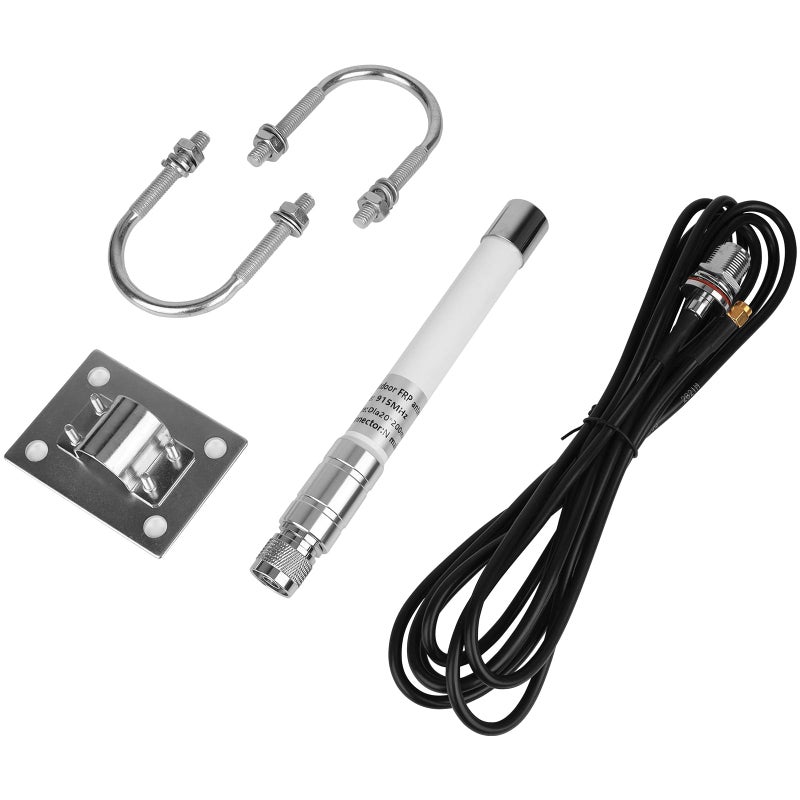 Meshnology Waterproof 915mhz Lora 5.8dbi Fiberglass Antenna with 10Ft Low Loss KMR195 Cable for Helium Hotspot RAK Nebra Bobcat 300 SenseCAP M1 Hotspot HNT Miner Heltec V3 Meshtastic Lora32 915MHz Lora Module - Image 1