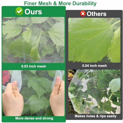 KLEWEE 10 x 50 FT Garden Mesh Netting, Ultra Fine Plant Netting Covers, Garden Netting for Raised Beds Vegetables, Fruit Tree Netting for Blueberry Bushes Barrier Screen Protection Net Cover - Image 3