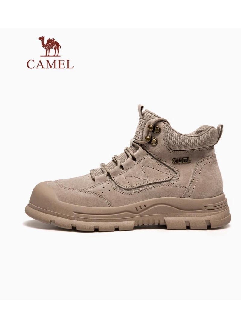 camel New Fashion Boots With High Height, Thick Sole, Anti Slip, Retro High Top, Outdoor Workwear, Martin Boots - Image 1