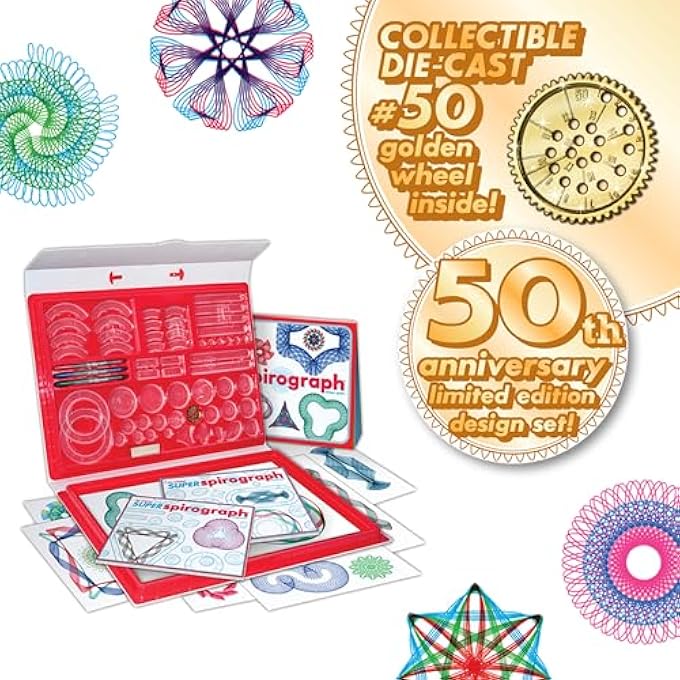 Spirograph SUPER 75-PIECE JUMBO KIT 50TH ANNIVERSARY EDITION - Image 3
