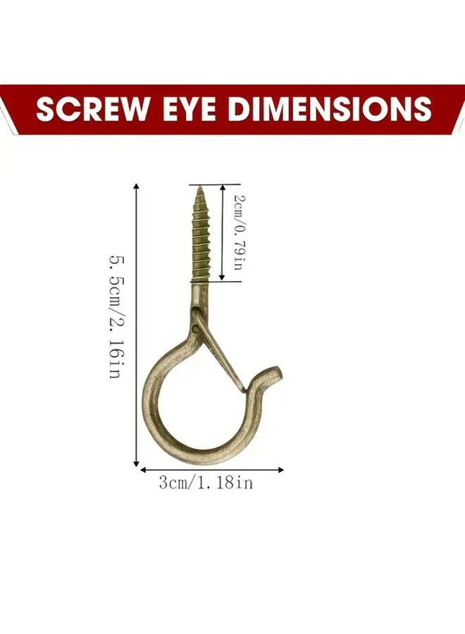 12 Pcs Heavy Duty Windproof Screw Hooks Metal Ceiling Mount For Outdoor Lights - Image 5