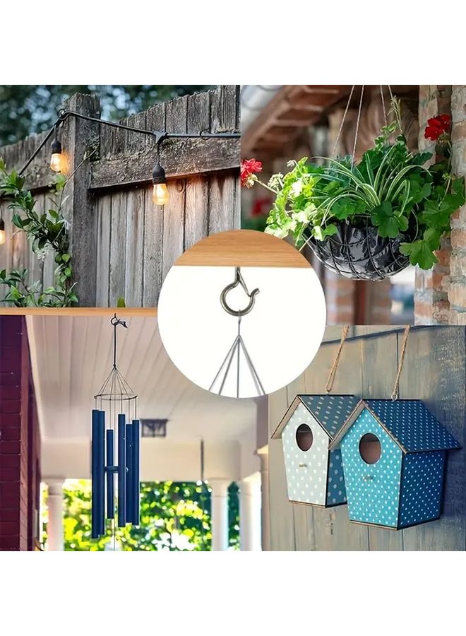 12 Pcs Heavy Duty Windproof Screw Hooks Metal Ceiling Mount For Outdoor Lights - Image 4