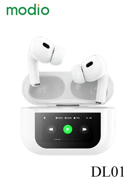 DL01 True Wireless Earphones with Smart Touch Display, Active Noise Cancellation & HD Microphone – Compatible with iPhones & iPads