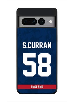 Rugged Black Edge Case for Google Pixel 7 Pro, Slim fit Soft Case Flexible Rubber Edges Thin Cover - Player Name - Sam Curran, Jersey Number- 58