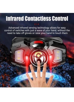 Uwals Super Bright Rechargeable LED Headlamp, Portable Induction Waterproof Flashlight For Night Fishing Outdoor Camping Headlight  - Image 3