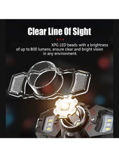 Uwals Super Bright Rechargeable LED Headlamp, Portable Induction Waterproof Flashlight For Night Fishing Outdoor Camping Headlight  - Image 5