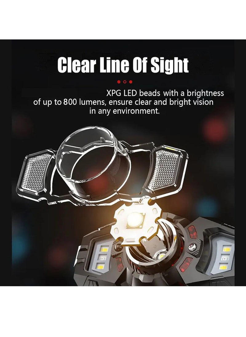Uwals Super Bright Rechargeable LED Headlamp, Portable Induction Waterproof Flashlight For Night Fishing Outdoor Camping Headlight  - Image 5