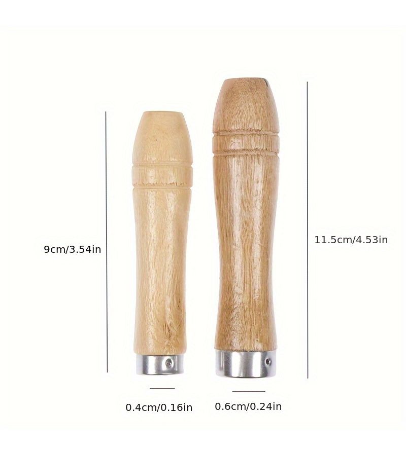 2pcs Large Wooden File Handles Smooth Hardwood Grip Durable Professional Tool - Image 1
