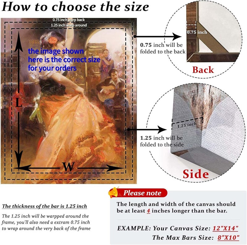 Sunwes Stretcher Wooden Bars for Canvas and Artwork Framing, 1.25-inch Bars Frame Kit for Gallery Wrap Oil Painting, Easy to Assemble, Ideal for DIY Framing Wall Art, Studio, Home Projects 16x20in - Image 2