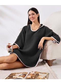 Destiny Hometex 4 Layer Muslin Hooded Adult Women's Poncho  - Image 4