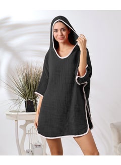 Destiny Hometex 4 Layer Muslin Hooded Adult Women's Poncho  - Image 3