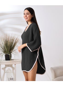 Destiny Hometex 4 Layer Muslin Hooded Adult Women's Poncho  - Image 1