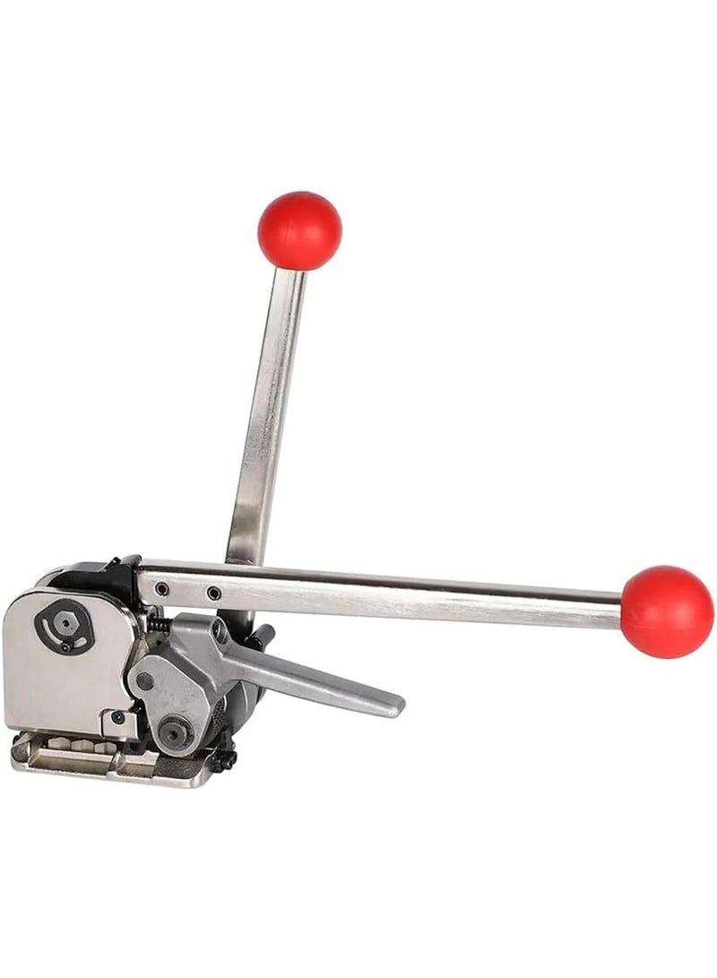 Rubik Steel Strapping Tool for 13-19mm Width & 0.38-0.76mm Thickness, 3-in-1 Sealless Tensioner Crimper Cutter Packaging Banding Metal Machine  - Image 1