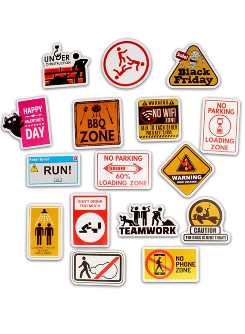 50-Piece Traffic Signs Danger Warning Stickers , Warning Sign Style Vinyl Stickers  - Image 4